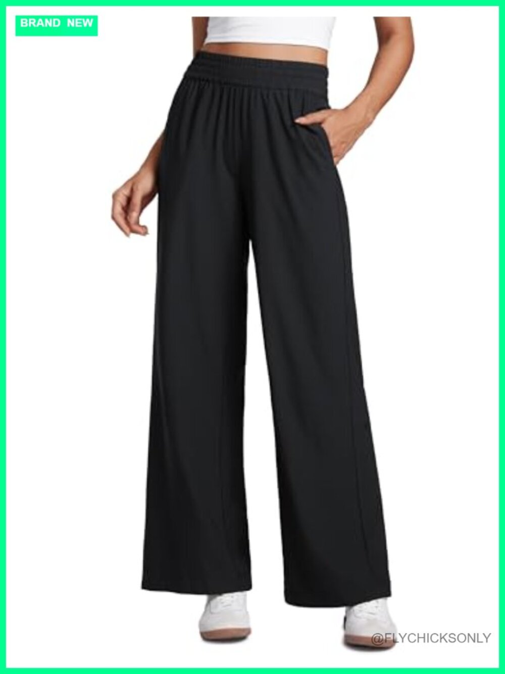 Wide Leg Drapey Pants w/ Pockets | Lightweight Flowy Travel Pants 30"